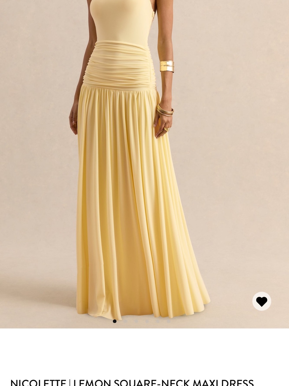 Nicolette Lemon Ruched Waist Maxi Skirt